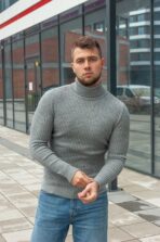 Гольф вовна з підворотом Сірий