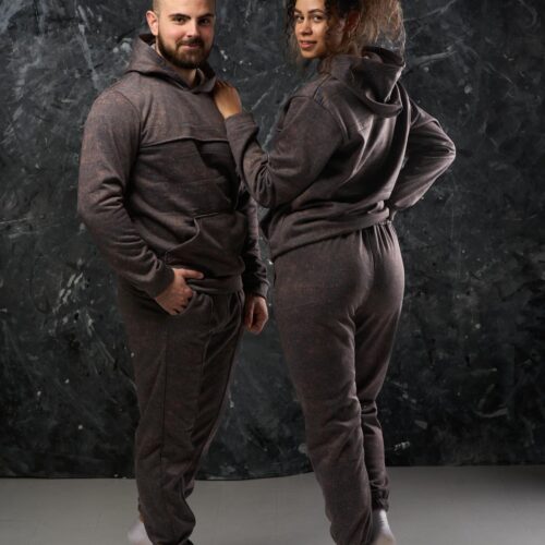 Костюм із вареної тканини шоколад